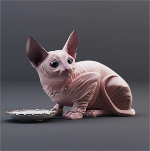 Modern animal Sphynx cat 3d model